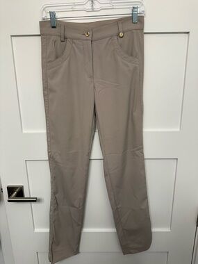 Golfino Neutral Taupe Straight-Leg Pants
